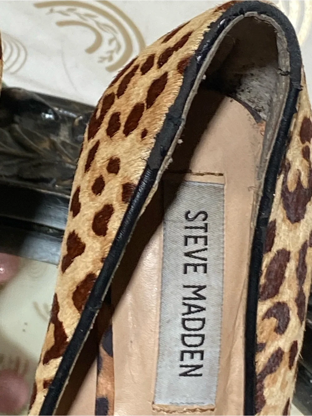 Steve Madden Leopard Print Pointed Toe Pumps - Tan/Brown